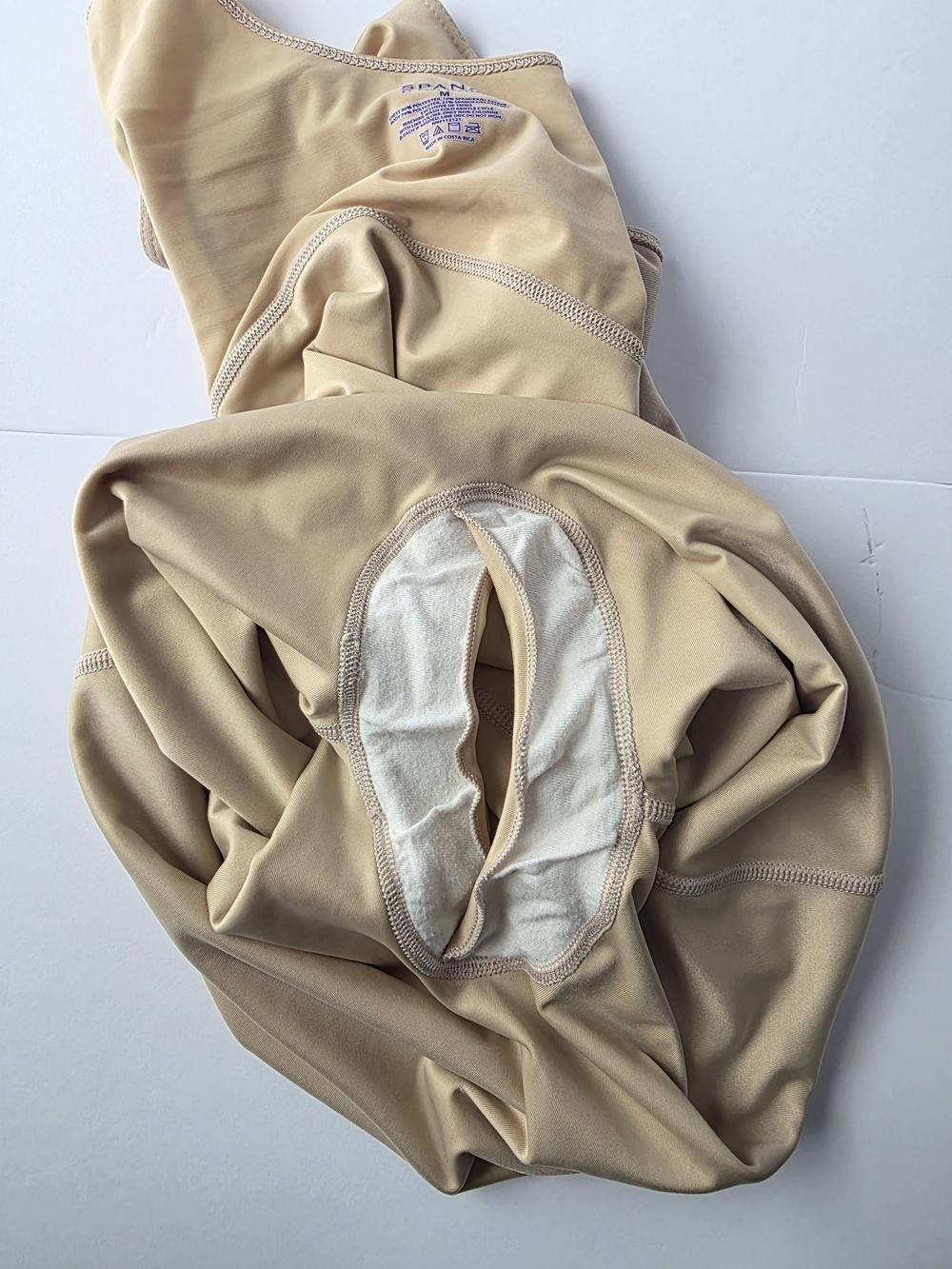 Spanx By Sara Blakely On Core Mid-Thigh Bodysuit Beige - Picture 9 of 10